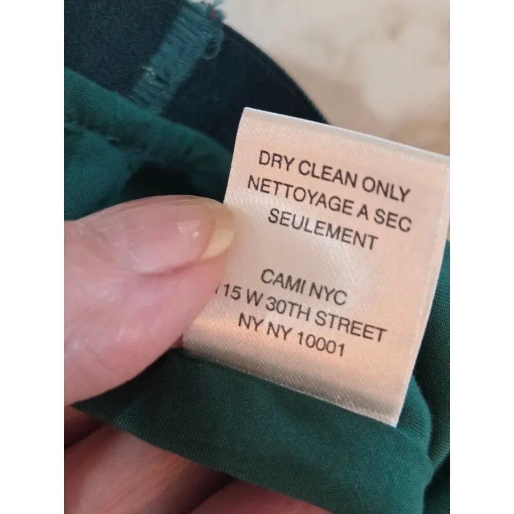 Cami‎ NYC Jessica Leopard Print Silk Satin Midi Pencil Skirt Size S In Green